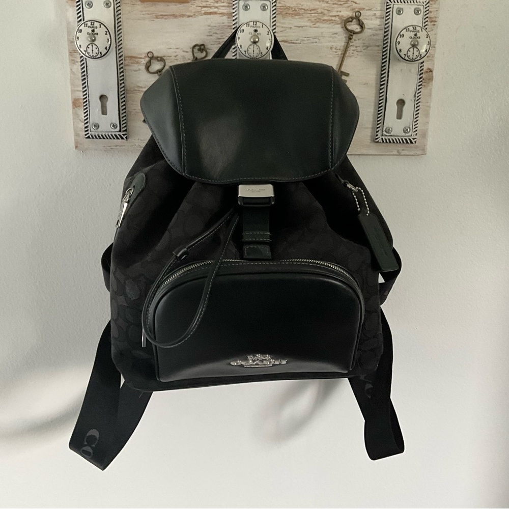 Coach Large Pace Jacquard Black Backpack